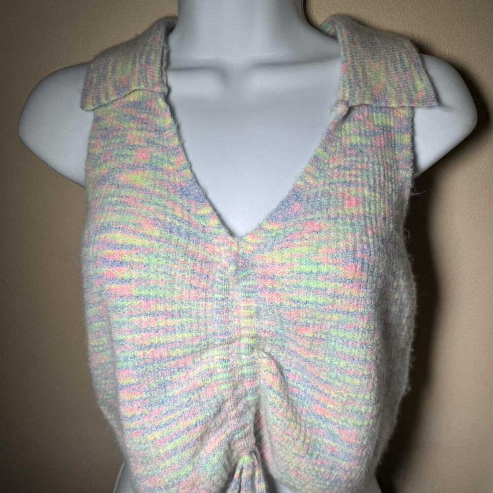 💥 Witty fox multicolor paste medium cropped top festival club tank d5